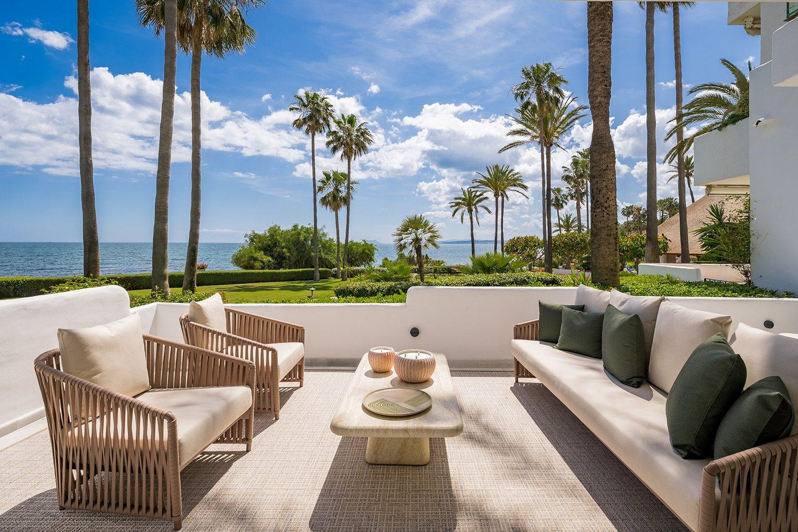Renovated Ground Floor Beach Apartment with Sea Views, Estepona