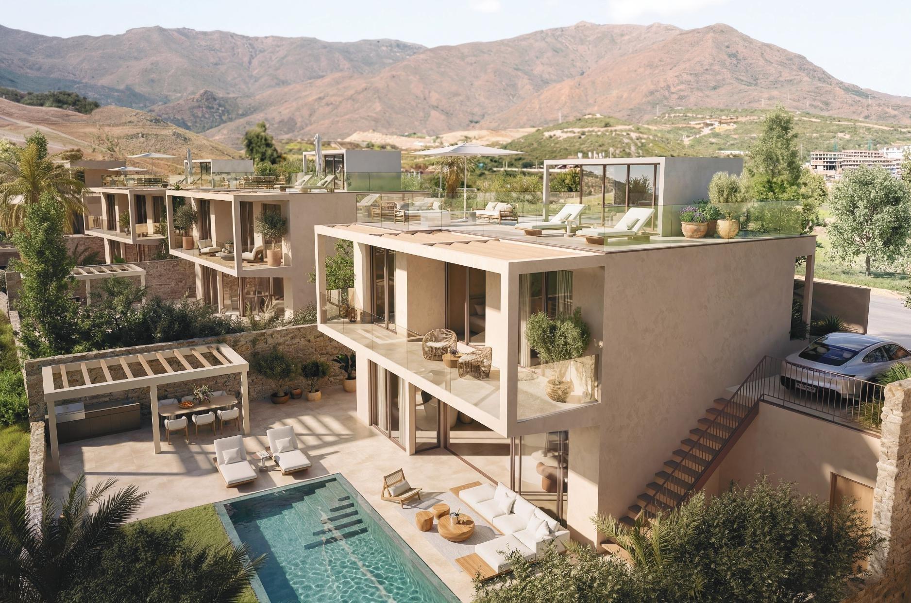 New 3 Bedroom Villa with Large Terraces, Pool and Golf Views, Estepona